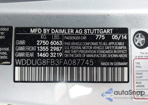 2015 Mercedes-Benz S 550 4Matic from USA, damaged, VIN WDDUG8FB3FA087745